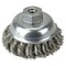 Weiler 3-1/2" Single Row Knot  Cup Brush.023" Stainless , 3/8"-24 UNF Nut 13160 - alternate 1